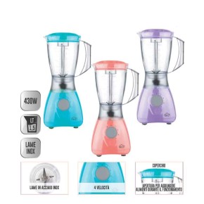 Frullatore Elettrico Bicchiere 1.5 L 430 W per Frullati Frutta Lame Tritatutto 2