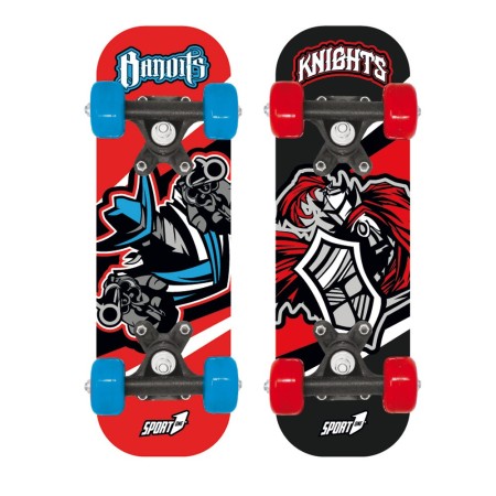 Tavola da Skateboard Nero 43 cm Max 20 kg Bambino in Legno Skate Completo Ruote
