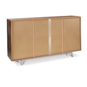 Credenza Madia 3 Ante 3 Cassetti Bianco Lucido Ossido da Soggiorno Mobile Slim 2