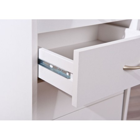 Cassettiera 4 Cassetti Bianco con Ruote da Scrivania Comodino Ufficio Cameretta