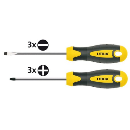 Set Giraviti a Taglio Croce Kit Cacciaviti Fisso Spaccato Precisione Calamitato