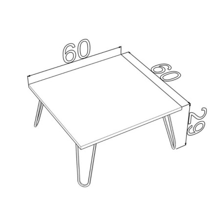 Tavolino da Caffe Basso 60x60 cm Quadrato Moderno per Salotto Design in Legno