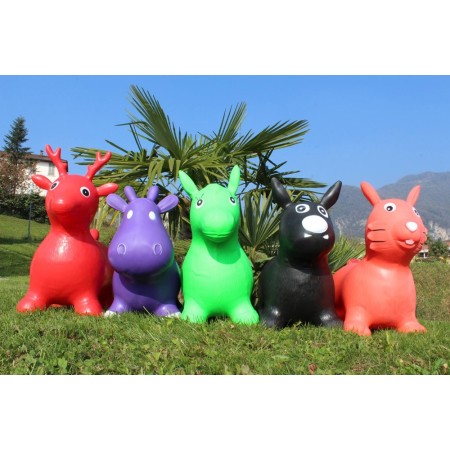 Puppy Animaletti Cavalcabili Gonfiabili Gomma Saltarello Giochi Bimbi Max 35kg