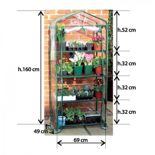 Serra da Giardino con Ruote Terrazzo per Piante Fiori Orto Copertura Telo in Pvc