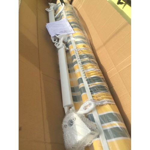 Tenda da Sole a Caduta 300x250 Gialla con Bracci Balcone Rullo Esterno Parasole
