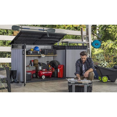 Armadio Keter da Giardino Esterno Rifiuti Officina Biciclette Effetto Legno Box