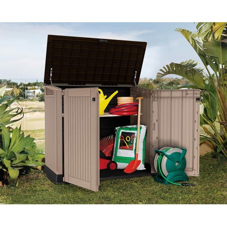 Armadio da Esterno Porta Attrezzi Keter Box Giardino in Resina Mobile Pavimento