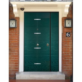 Porta Blindata con Pannello Moderno Verde da Esterno Portone Blindato 2 Ante 2