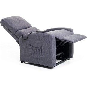 Poltrona per Anziani Elettrica Alzapersona Reclinabile Relax Sofa in Tessuto Blu 2