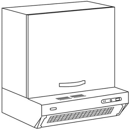 Pensile Sopra Cappa per Cucina Componibile 60 cm Larghezza Legno Bianco Larice