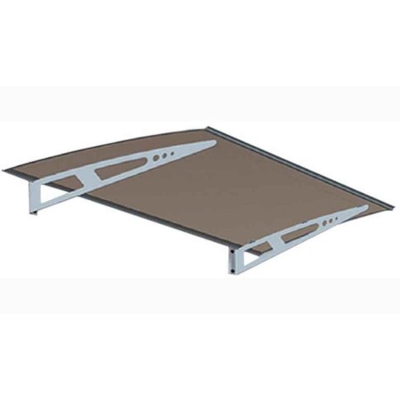 Tettoia Alluminio Pensilina 150x100 Policarbonato Parapioggia per Porte Balconi