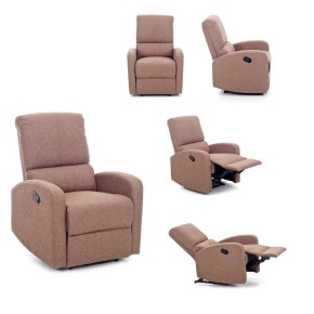 Poltrona Reclinabile Blu in Tessuto Relax Letto Salotto Imbottita Leva Manuale 2