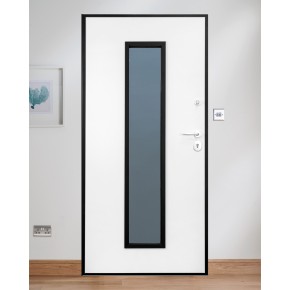 Porta Blindata con Vetro Antisfondamento pannello esterno Vetroresina Bianco | BricoShop24 2