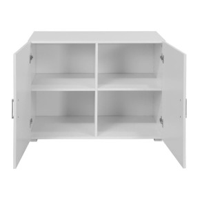 Armadio Multiuso Bianco 2 Ante per Ufficio Bagno Cucina Legno Mobile con Ripiano 2