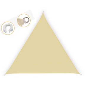 Vela Ombreggiante 3x3 Beige Triangolare Telo da Giardino Esterno Tenda Parasole 2