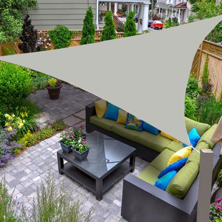 Vela Ombreggiante 3x3 Grigia Cenere Triangolare Tenda Parasole Giardino Esterno
