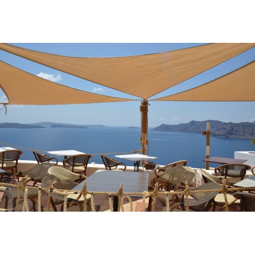 Vela Ombreggiante 5x5 Tortora Triangolare Tenda Parasole Giardino Impermeabile