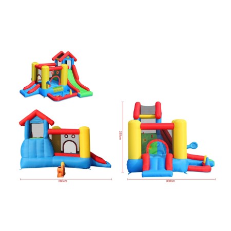 Castello Gonfiabile Gigante Bambini Gioco Scivolo Saltarello Tappeto Elastico