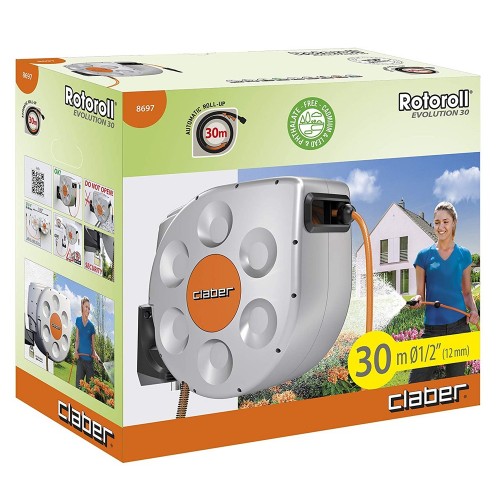 Avvolgitubo Automatico 30 a Muro da Parete Porta Tubo Acqua Giardino Innaffiare