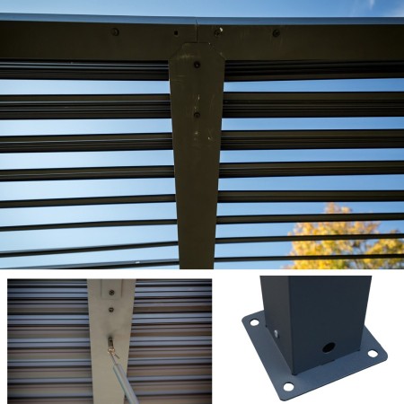 Pergola Bioclimatica 3.6x3 mt in Alluminio Gazebo da Giardino Terrazzo Pergolato