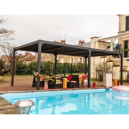 Pergola Bioclimatica 3.6x6 mt in Alluminio Gazebo da Giardino Terrazzo Pergolato