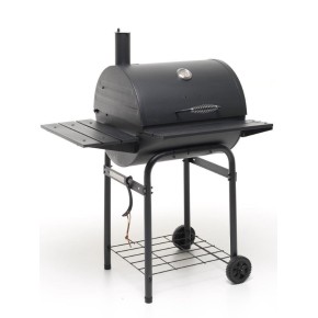 BBQ Barbecue a Carbonella con Affumicatore Coperchio Griglia Barile a Carbone