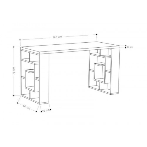 Tavolo Scrivania Moderna con Libreria Ripiani Tavolo Porta PC per Camera Ufficio