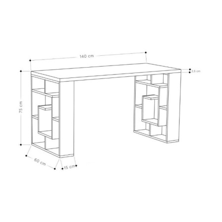 Tavolo Scrivania per Studio in Legno Porta PC con Libreria Ufficio Moderna Sala