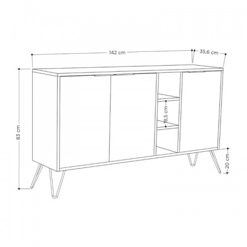 Mobile Credenza 3 Ante con Ripiani Antracite e Tortora Madia Soggiorno Ingresso