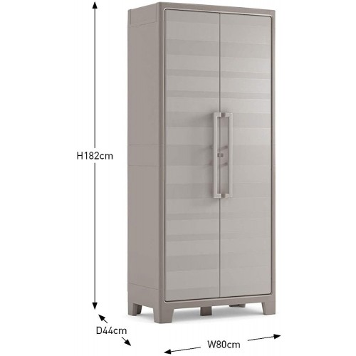 Armadio Keter Alto Tuttopiani in Resina da Esterno Beige Impermeabile Terrazzo