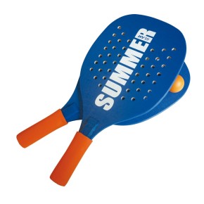 2 Racchette in legno da Beachtennis Spieggia Mare con Pallina Racchettoni Tennis 2