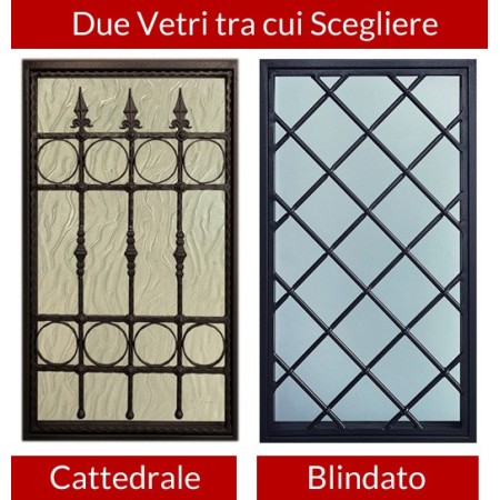 Portone Blindato Bianco Vetrato con Pannello per Esterno Porta Blindata