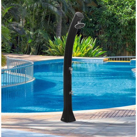 Doccia Solare per Esterno 44 litri Resina Verde da Giardino Piscina Miscelatore