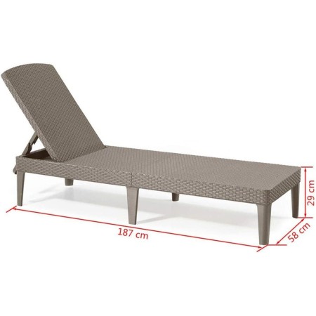 Lettino Prendisole in Resina Spiaggia Piscina Giardino Relax Cappuccino Sdraio