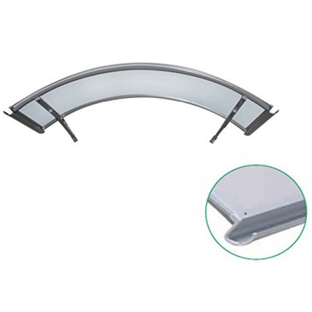 Tettoia Tonda 140x90 Alluminio Pensilina Arco Satinato Opalino Sgocciolatoio