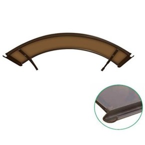 Pensilina Alluminio 160x120 Arco Tettoia Tonda Fume Satinato con Sgocciolatoio 2