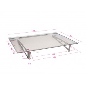Tettoia Alluminio Pensilina 140x100 Policarbonato Trasparente Copertura Portone 2