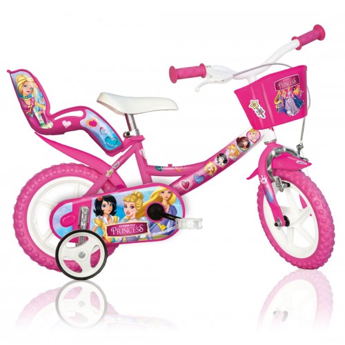 Bicicletta per Bambina 12 Pollici Princess 3 4 5 Anni Rotelle