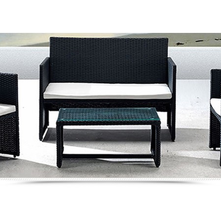 Salotto Polyrattan Esterno Giardino Rattan Sintetico Divano 2 Poltrone Tavolino