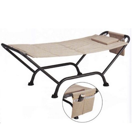 Lettino Amaca Struttura Acciaio Telo Max 120 kg Giardino Cuscino + Sacca Oggetti