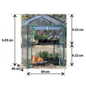 Mini Serra per Piante 2 Ripiani Copertura in PVC da Giardino Balcone Terrazzo 2