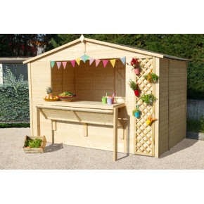 Casetta in Legno 310x180 a Pannelli 19 mm Chiosco Capanno da Giardino Spiaggia | BricoShop24 2