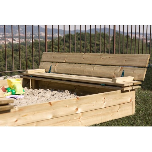 Sabbiera per Bambini in Legno 120x120 Giardino Esterno | Bricoshop24