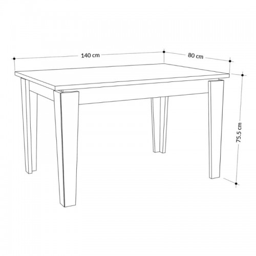 Tavolo da Pranzo Allungabile Estensibile 140 190x80 cm Antracite