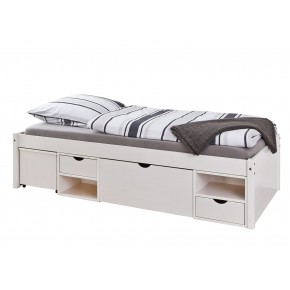 Letto Singolo Bianco a Doghe 90x200 Legno con Comodino | BricoShop24 2