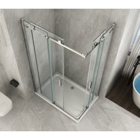 Box Doccia Angolare 8 mm 2 Lati Porte Scorrevole 70 x 80 90 100 120 in Cristallo 2