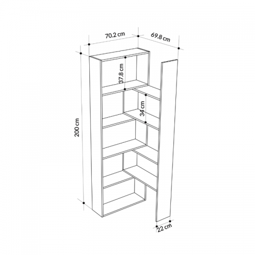 Libreria Estensibile Moderna Angolare Rovere | Bricoshop24