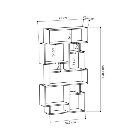 Libreria Orizzontale Verticale Bifacciale Moderna Cemento | BricoShop24