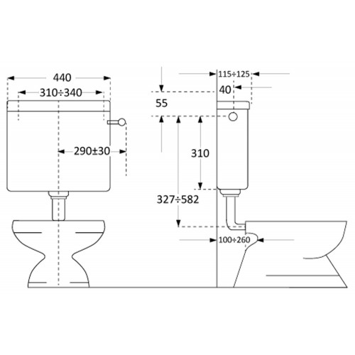Cassetta WC Bagno Bianca a Muro a Zaino Bassa | Bricoshop24