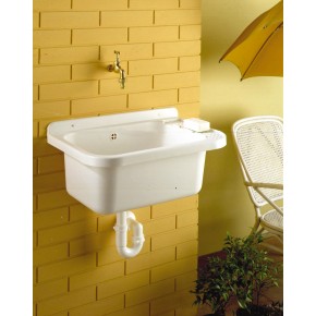 Pilozzo per Esterno 60x34 Lavello a Muro da Terrazzo Bagno Lavanderia 2
